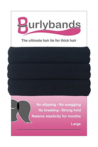 A pack of 3 black Burlybands hair ties