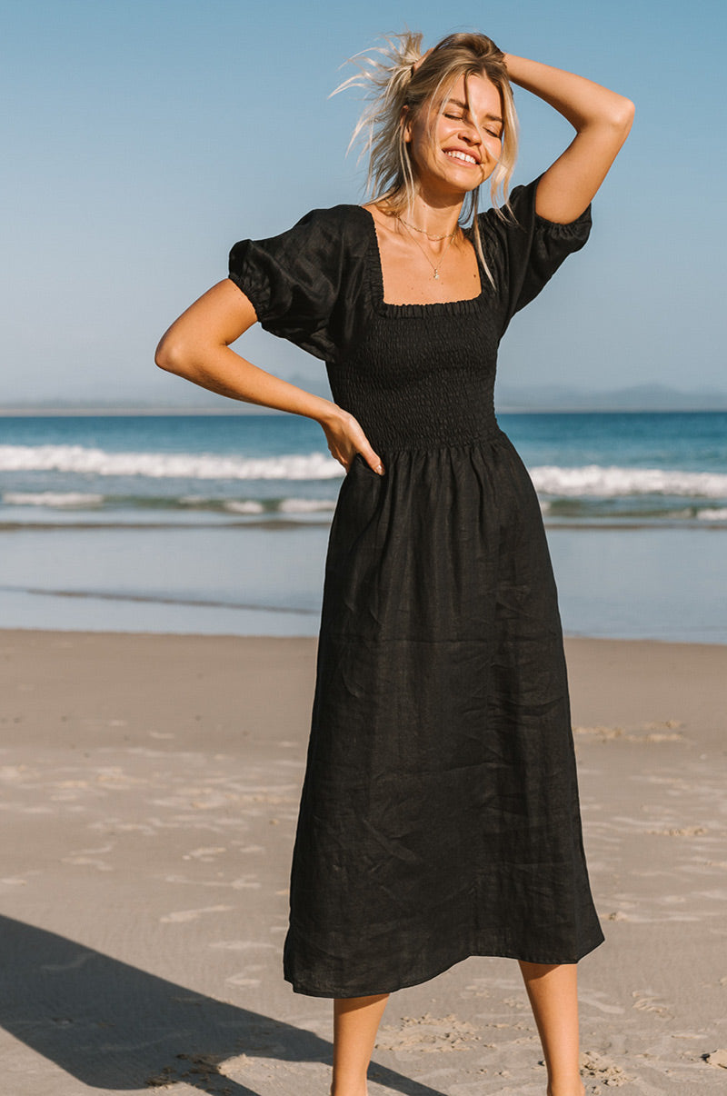 Sunseeker Frill Linen Dress