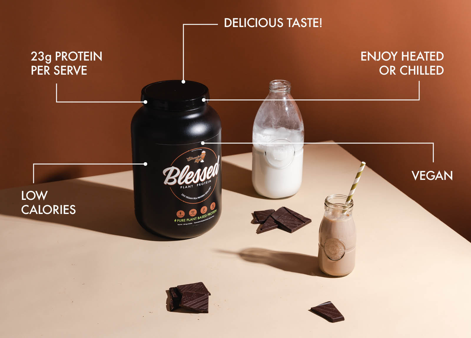Blessed | Plant Based Protein - Chocolate Mylk | MVMNT LMTD