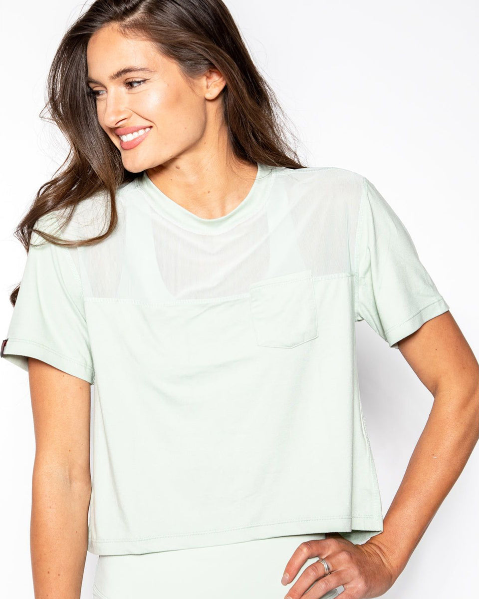 Milky Silk™ Mesh Pocket Crop Tee