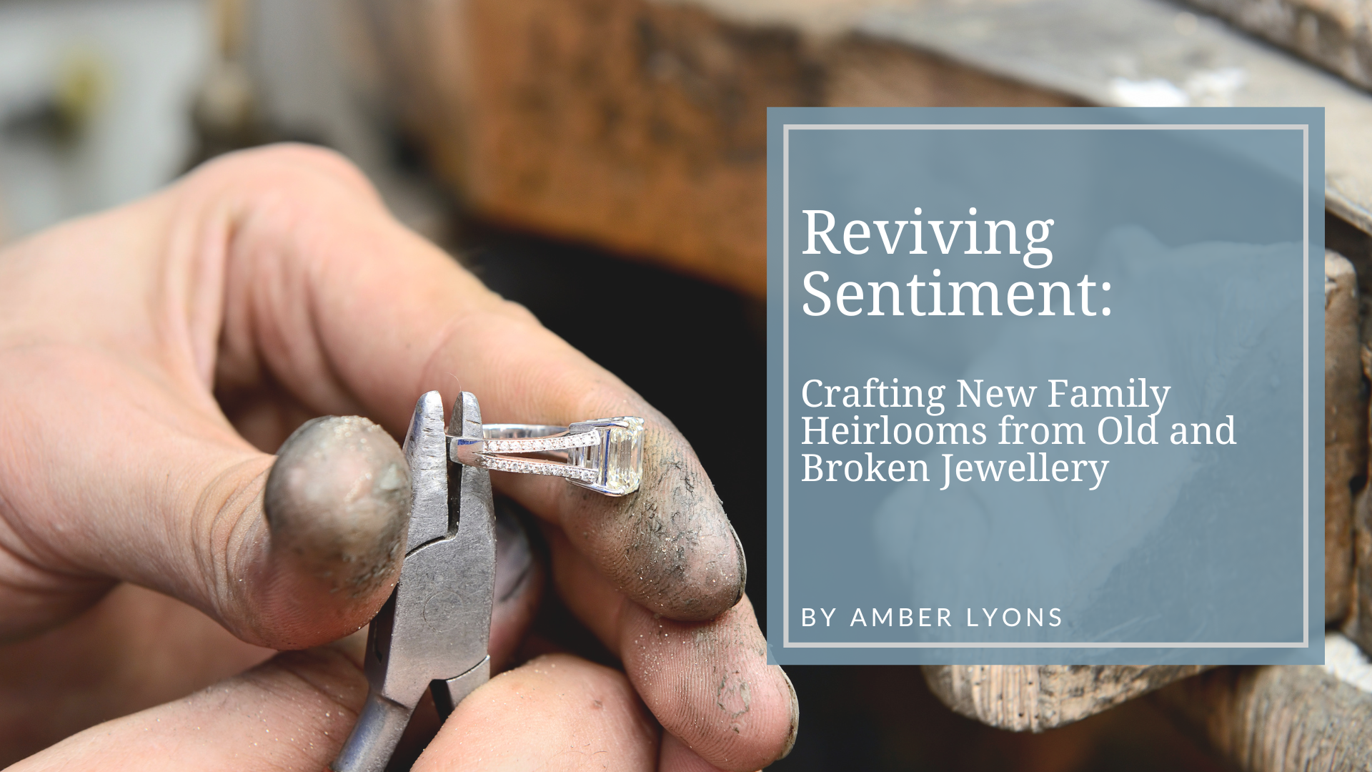 Jewellers hands holding an engagement ring and working on it with pliers | Heath Lyons Jeweller
