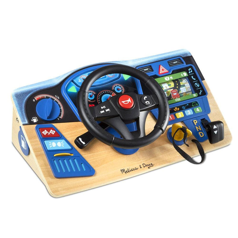 electronic toy dashboard with steering wheel