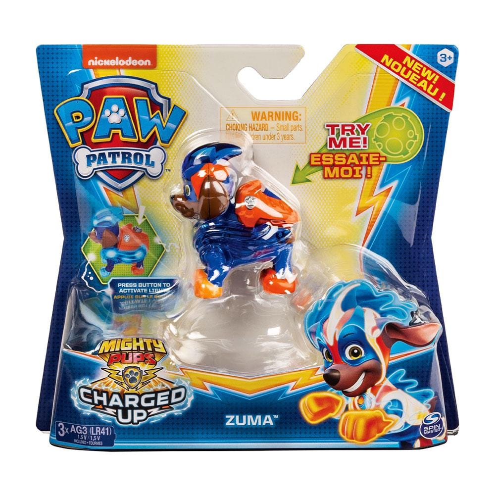 Paw Patrol Mighty Pups Charged Up Zuma Toy Figure | Toy ...