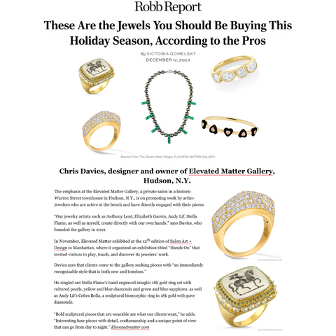 Robb Report Features Stella Flame Jewelry