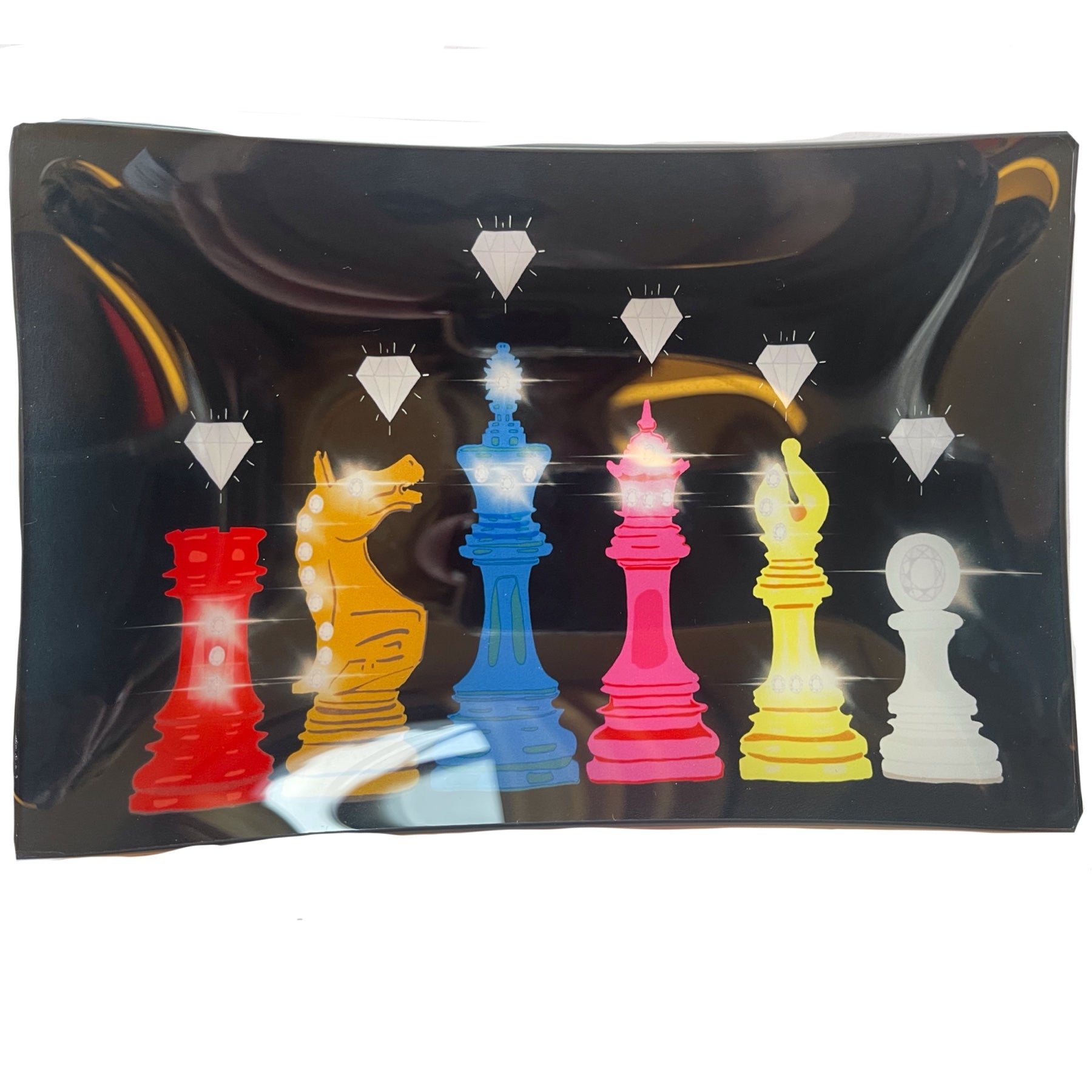 LISA BAYER TRAY CHIC: CHESS TRINKET TRAY