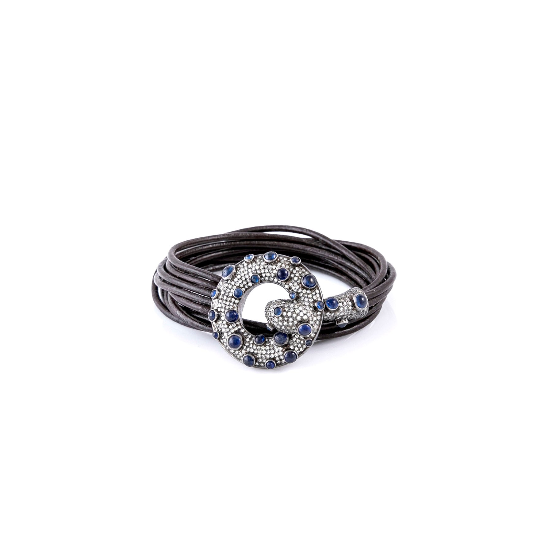 PINAR HAKIM CABOCHON SAPPHIRE AND DIAMOND WRAP BRACELET