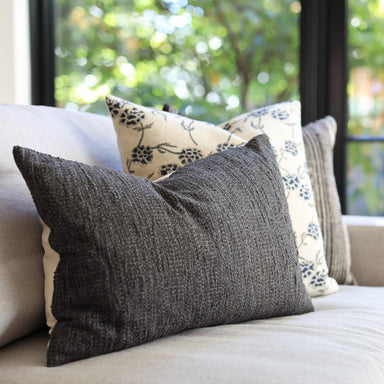 Deeply Woven Gray Pillow Cover