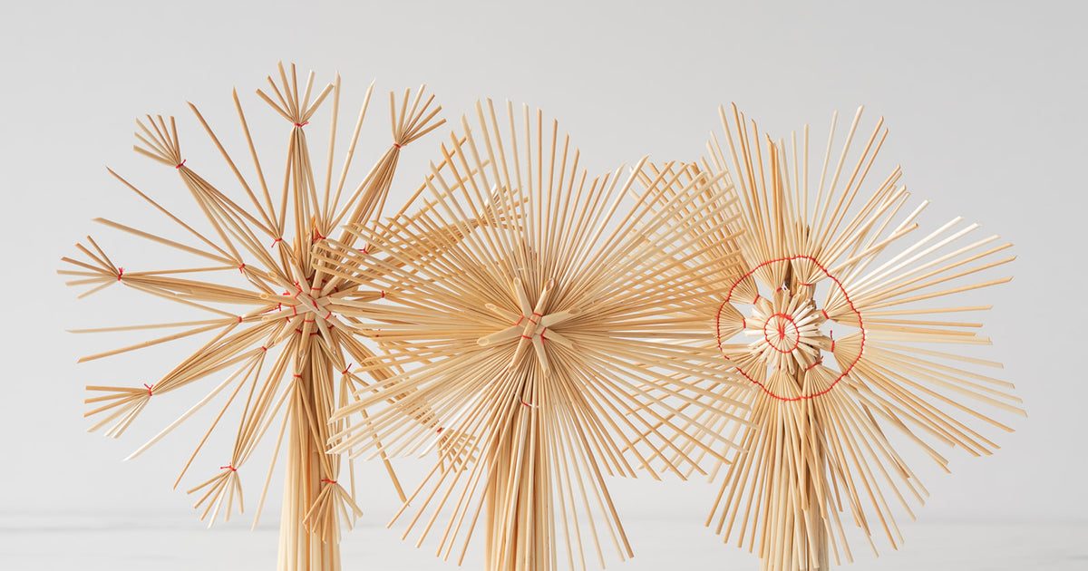 Handcrafted Straw Star Tree Toppers - Braid
