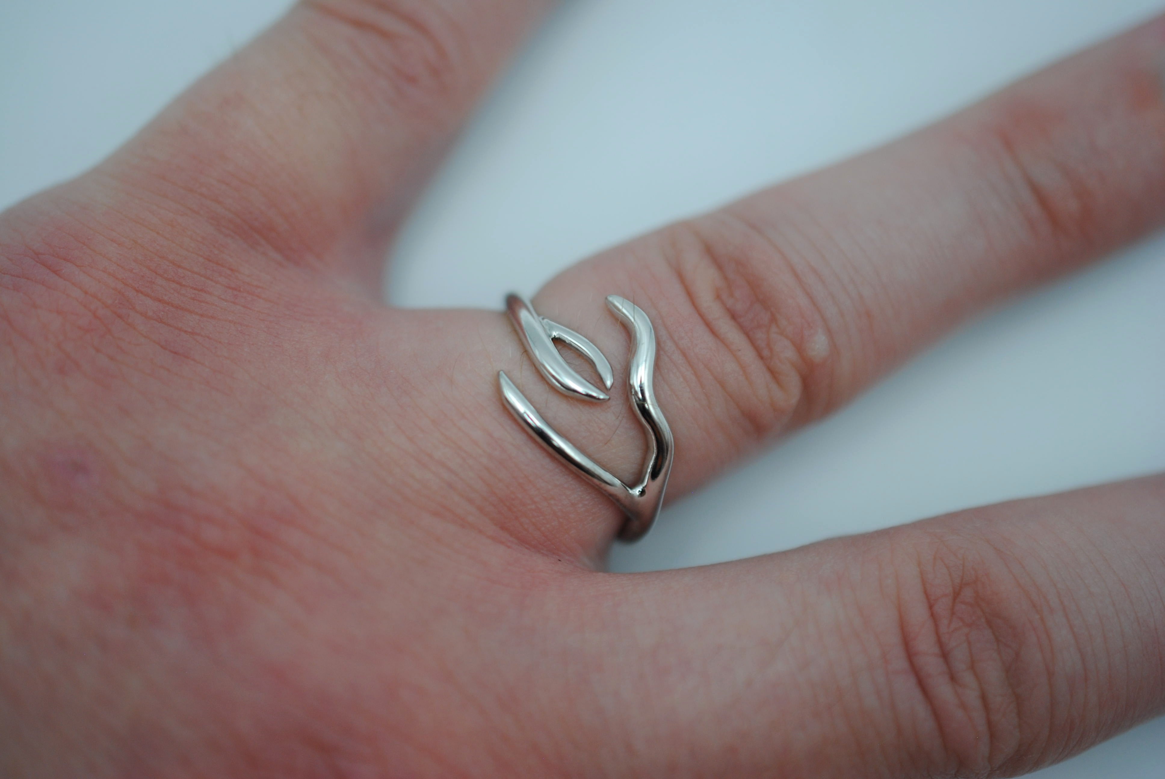 Branch Rhodium Roots Ring