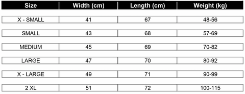 Just Jits Size Chart