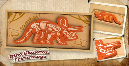 Wooden Dinosaur Puzzles Triceratops And T Rex - 