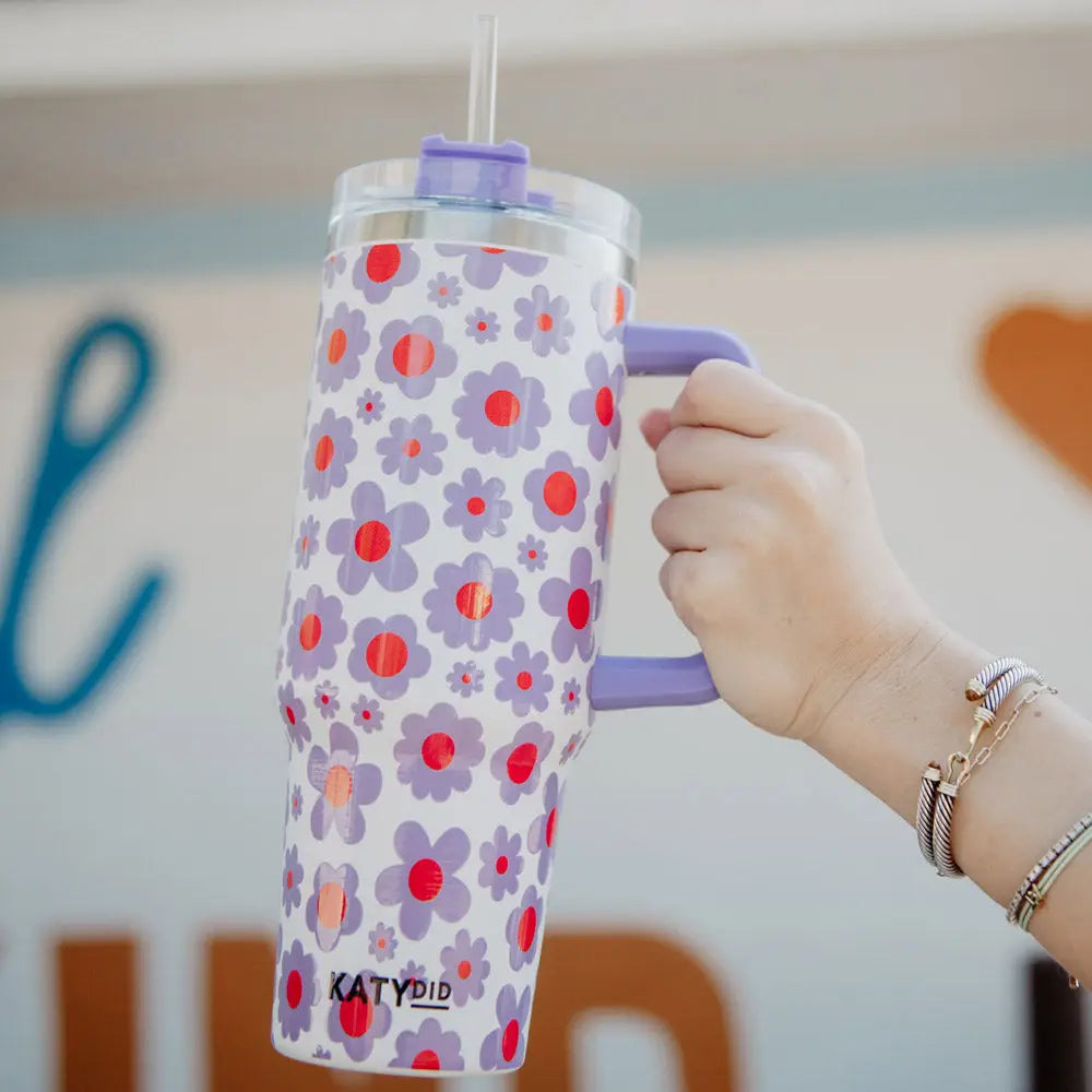 40oz Tumbler Handle Sleeve - Pink & Leopard Skulls - Tennessee Jane