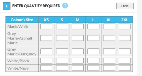 evoke uniforms step 1 ordering