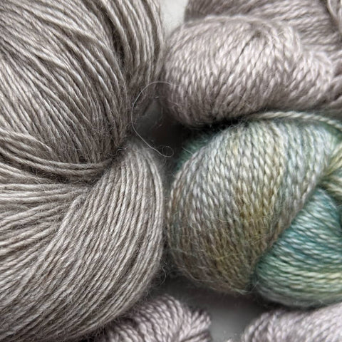 skeins of laceweight yarn