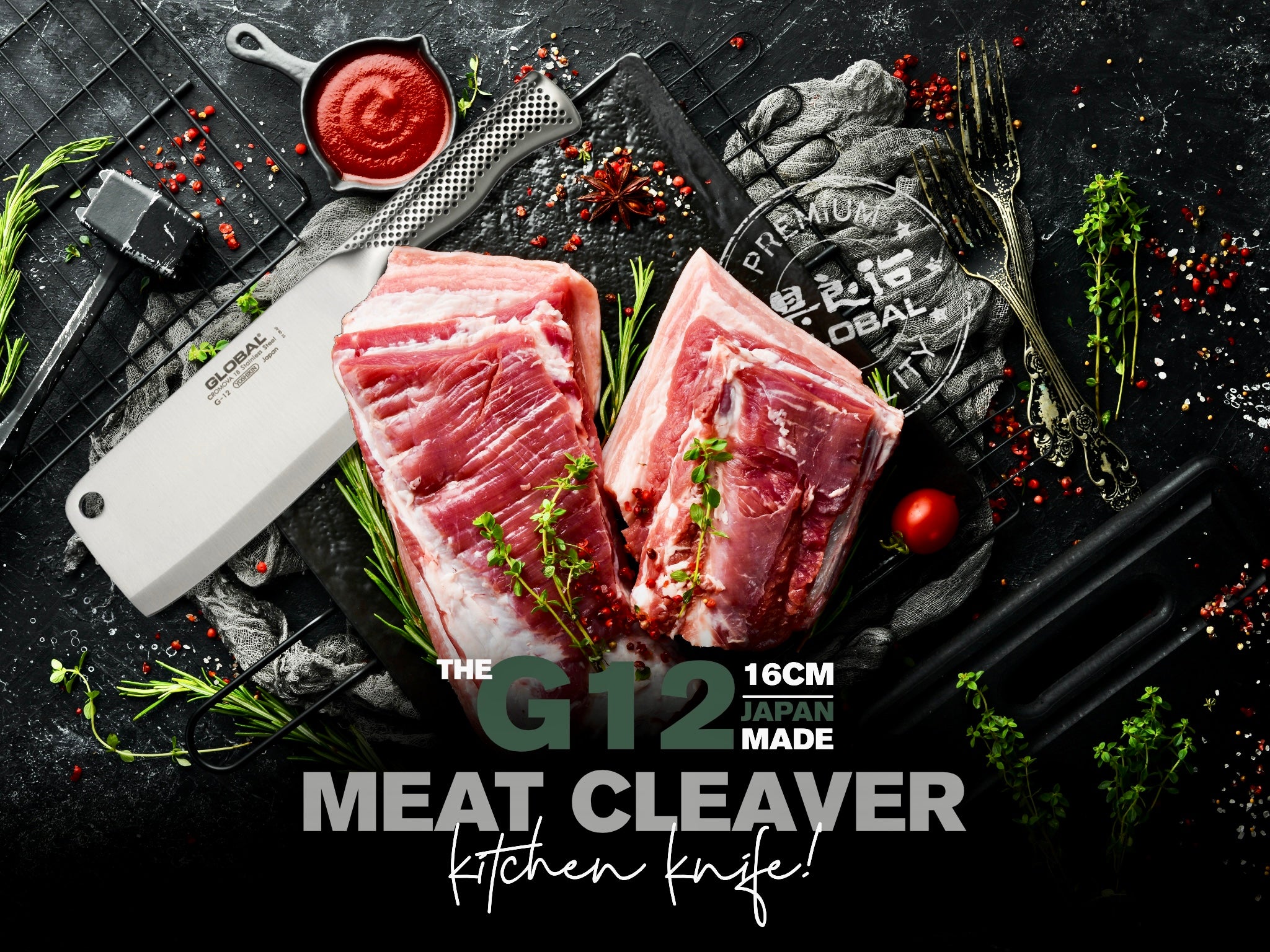 Global knives - G12 - Meat Chopper Knife - 16cm - kitchen knife