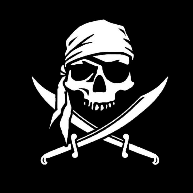 Stylish Pirate Skull Car Stickers - The Decal House