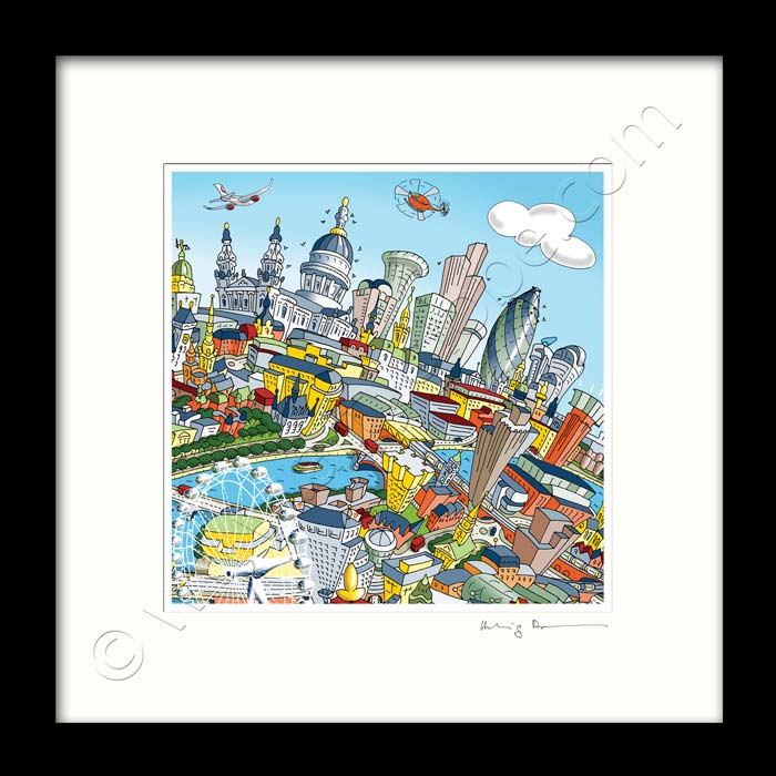 Square Art Print - The City of London - Colour | Arty Globe by Hartwig Braun