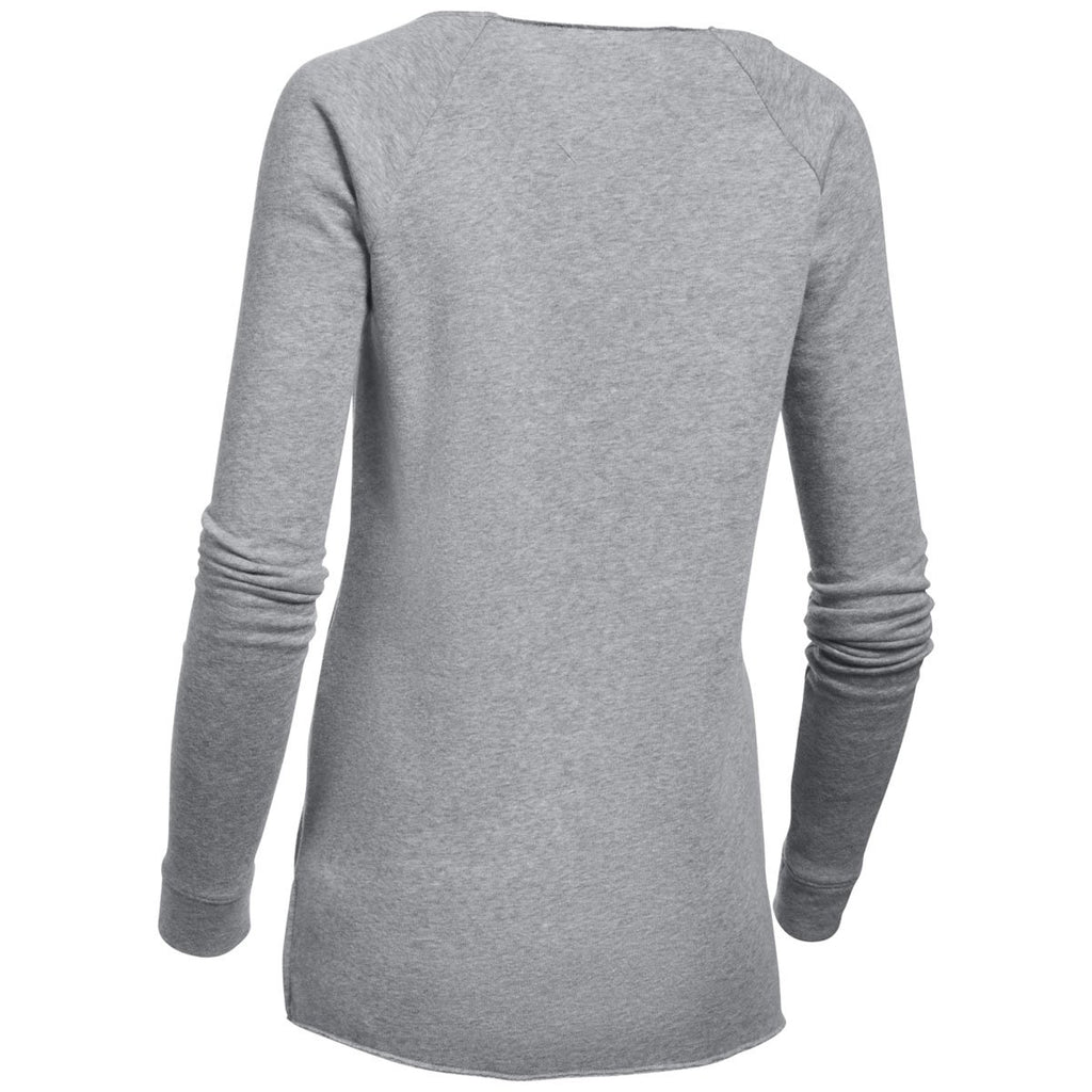 ua women's hustle fleece crew