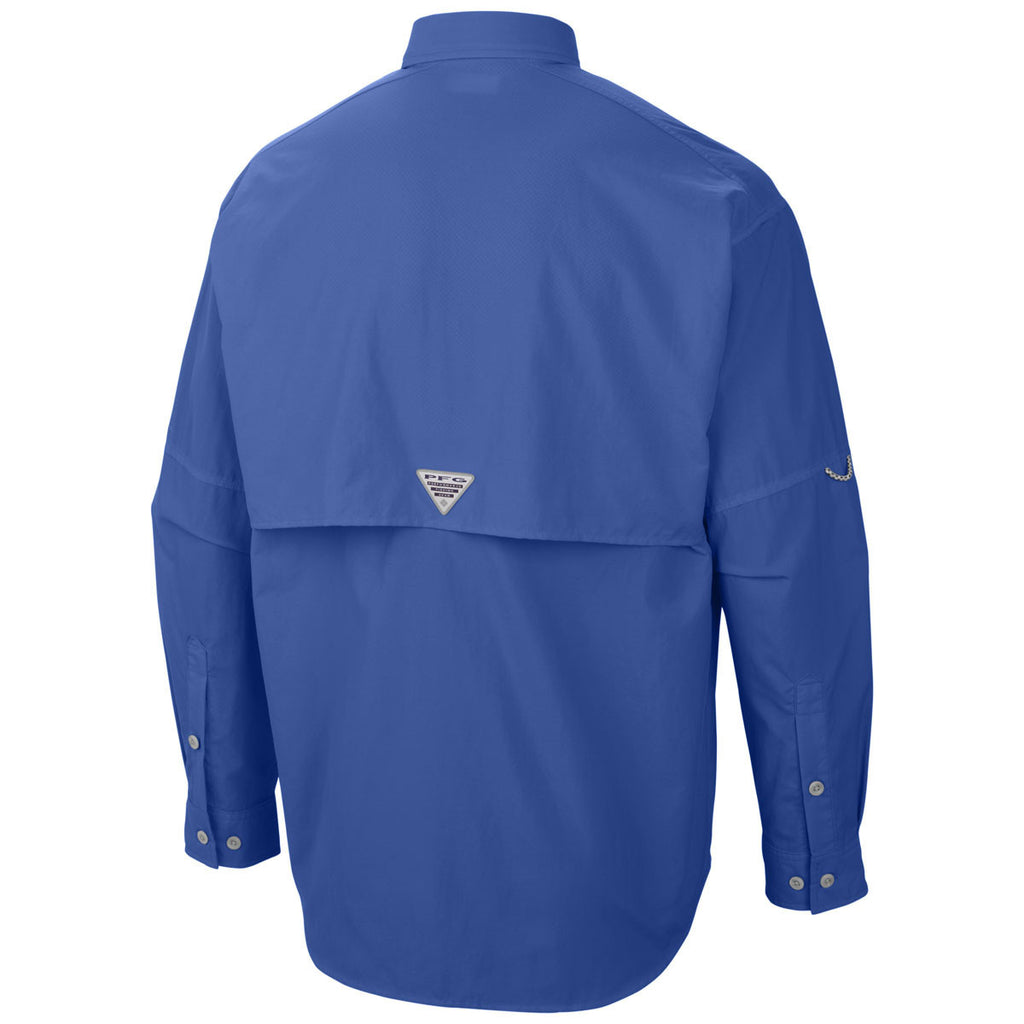 Columbia Men S Vivid Blue Pfg Bahama Ii Long Sleeve Shirt