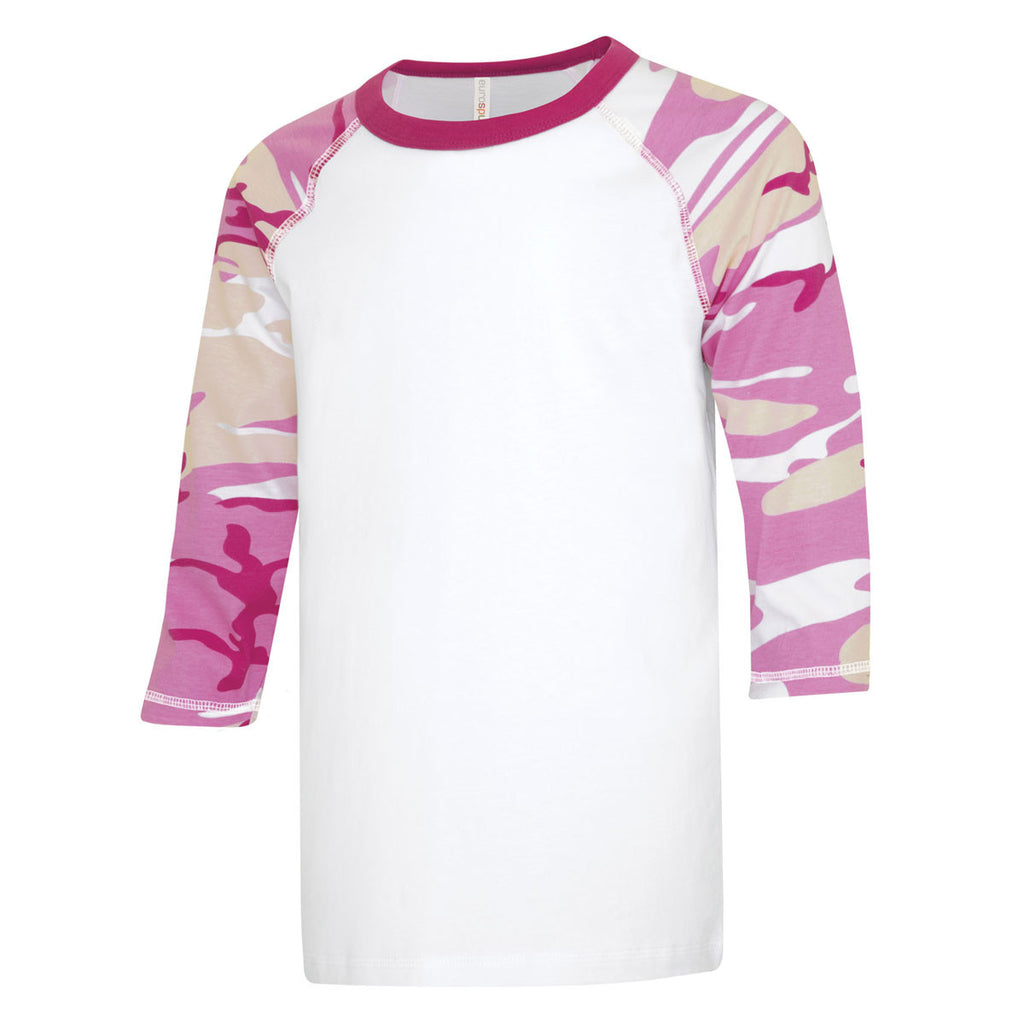 pink and white baseball tee