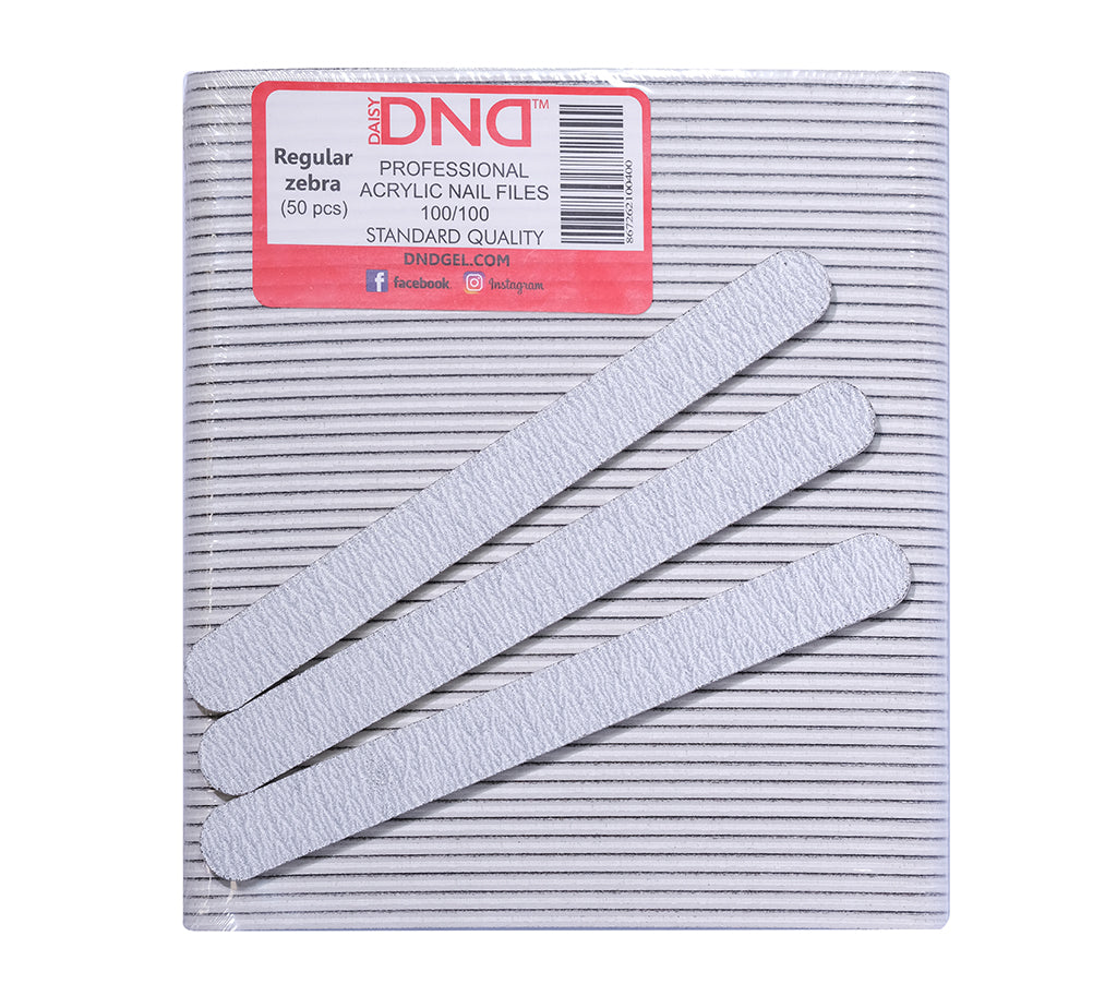 DND Round Regular Zebra Nail File 100/100 (50 pcs/pk)