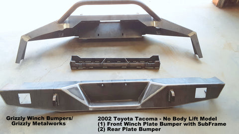 TOYOTA TACOMA 2002 FRONT WINCH BUMPER AND REAR PLATE BUMPER