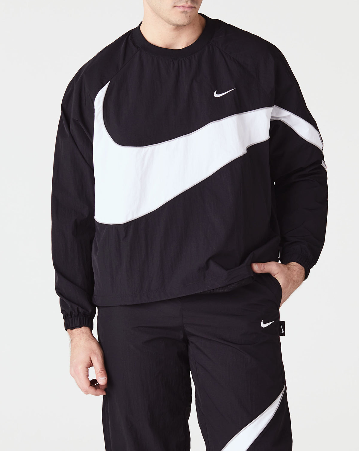  Nike Sportswear Swoosh Men's Woven Pants (as1, Alpha, l,  Regular, Regular, Black/White) : Clothing, Shoes & Jewelry