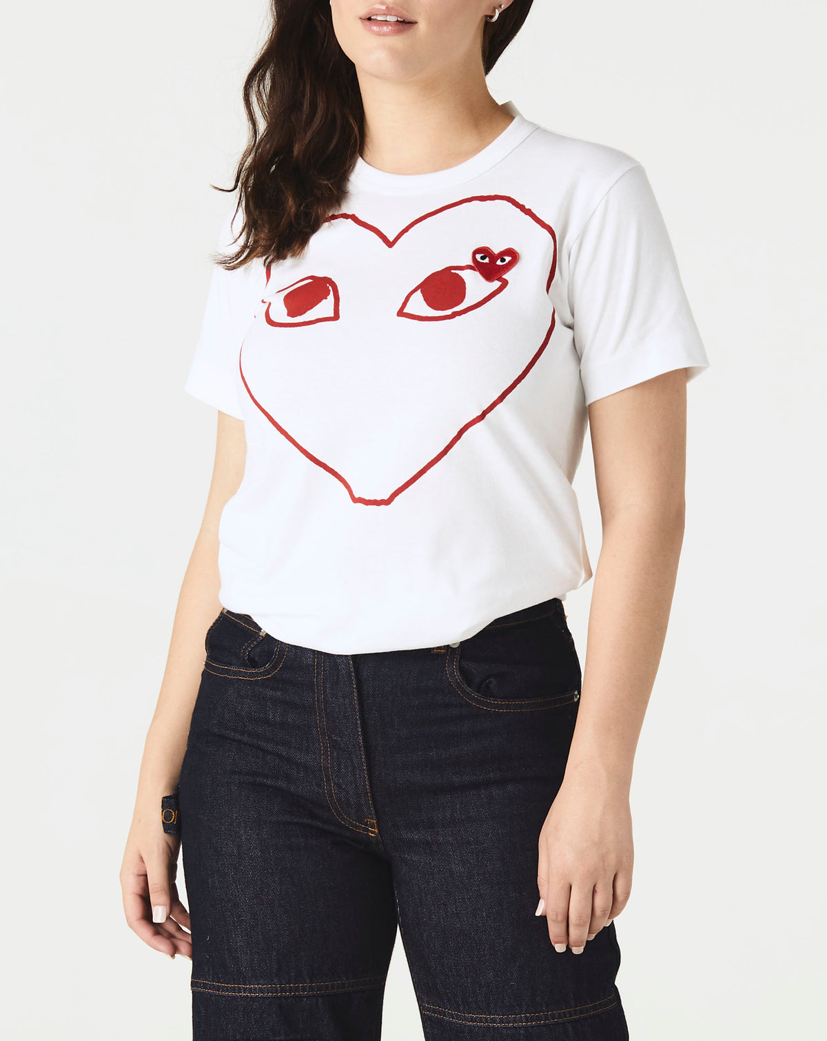 Comme des Garçons Play Women's Double Heart Logo T-Shirt