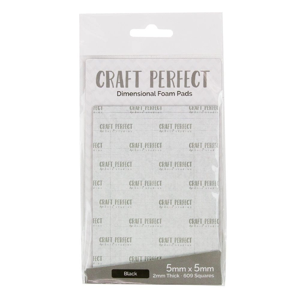 Craft Perfect - Adhesives - Dimensional Foam Pads - Black - 5mmx5mm Squares - 609 Squares - 9753e