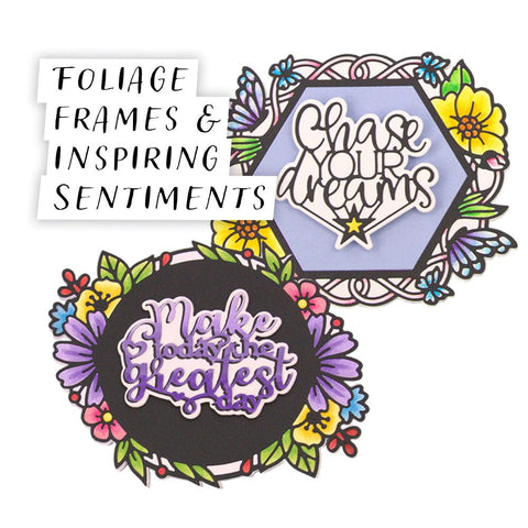 Foliage Frames & Inspiring Sentiments - Die Set Collection - DB071 - Default Title