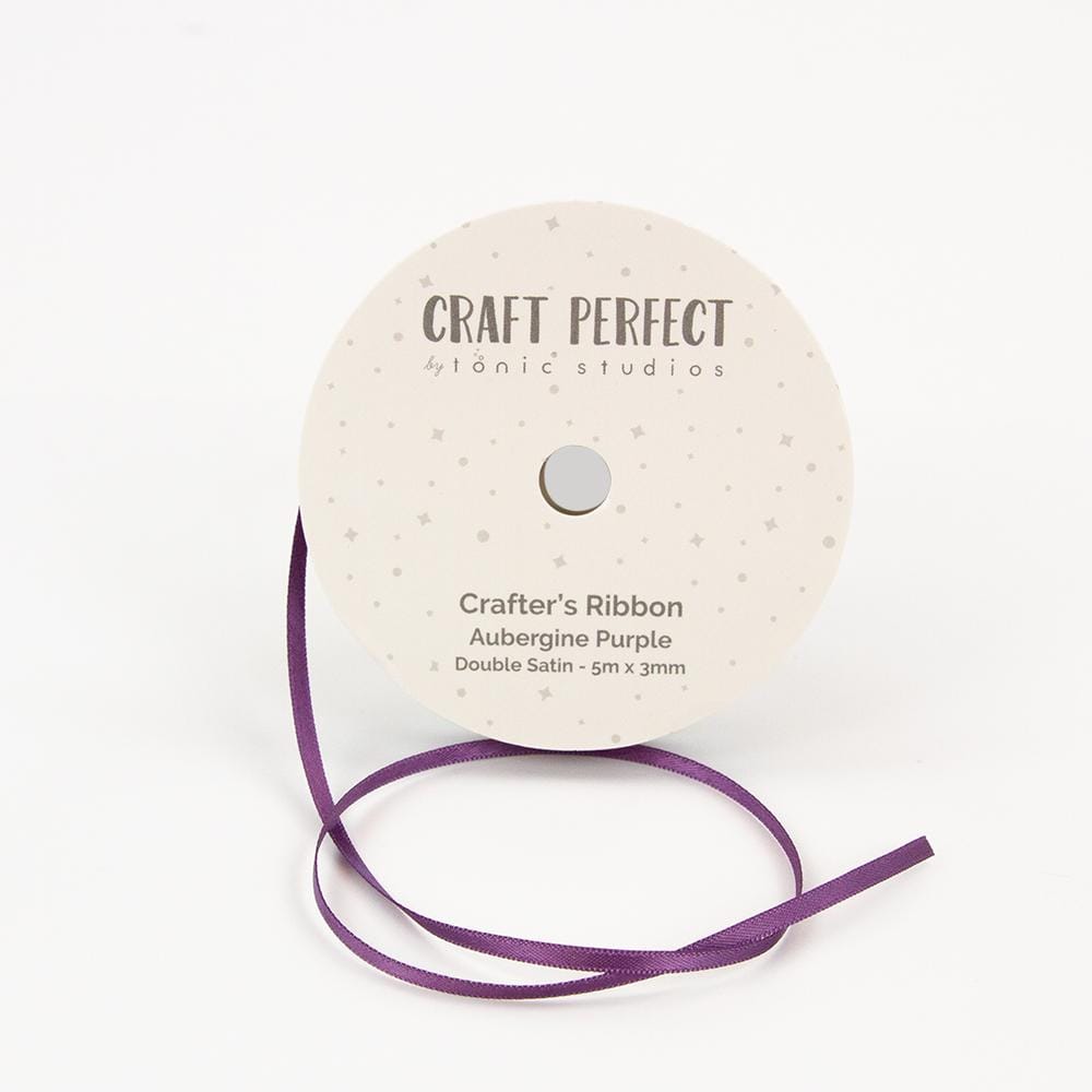 Craft Perfect Ribbon Craft Perfect - Ribbon - Double Face Satin - Aubergine Purple - 3mm - 8960E