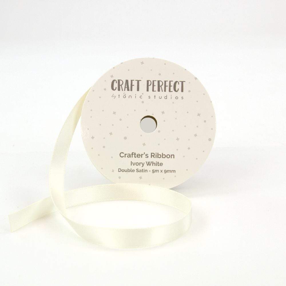 Craft Perfect Ribbon Craft Perfect - Ribbon - Double Face Satin - Ivory White - 9mm - 8973E