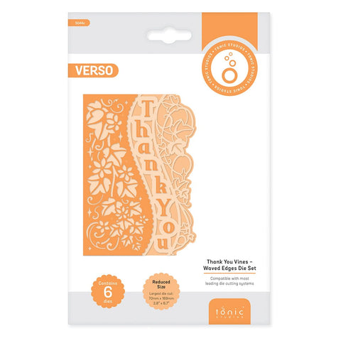 aircraftcreeper Designers Choice Waved Edges Die Set - Thank You Vines - 5043e