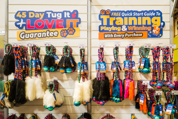 Tug-E-Nuff dog toys on display at Crufts dog show