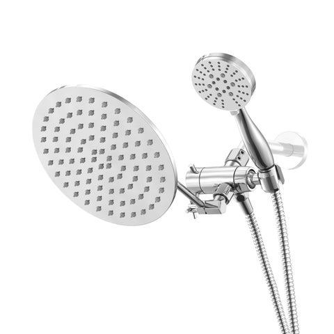 All Metal 3-Spray Dual Shower Head with Shower Arm Extension, 2.5 GPM
