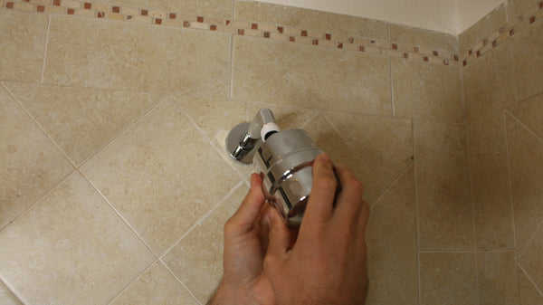 Attach Inline Shower Head Filter to Shower Arm