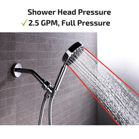 Best Shower Head with Hose and 2.5 Gallon Per Minute GPM High Pressure Flow Rate