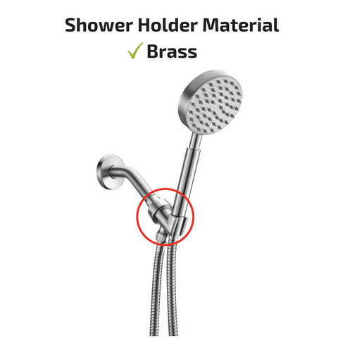 Shower Head with Hose and Solid Metal Shower Holder Bracket Hook for Hand Held Showerheads