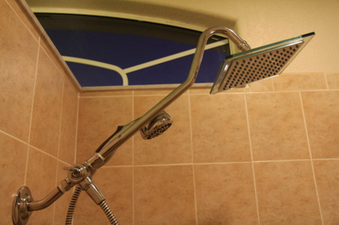 Dual Shower Head System with Nipple and Coupler