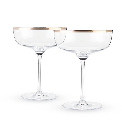 Seneca Faceted Coupe Glasses Set of 2