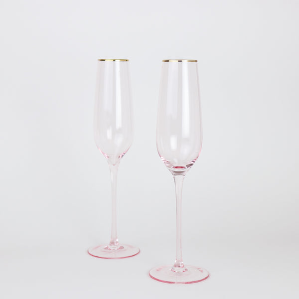 Wonderland Rose Crystal Champagne Flutes (Set of 2) - The VinePair Store