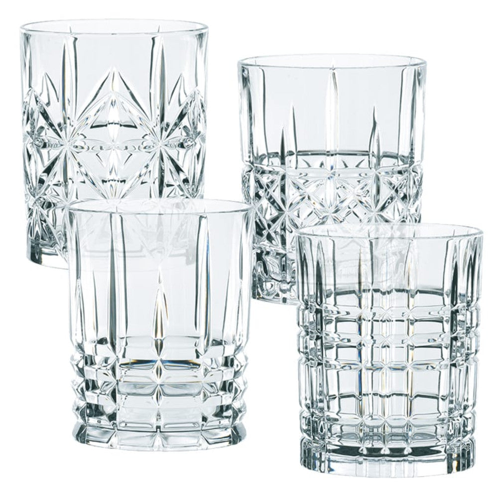 SET OF 4 CRYSTAL WHISKY TUMBLERS HIGHLAND