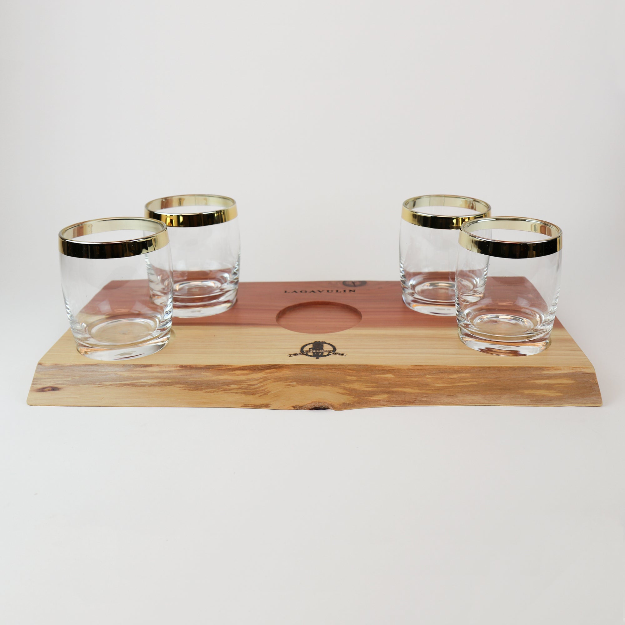 Offerman Woodshop Lagavulin Glasses Tray Set The Vinepair Store