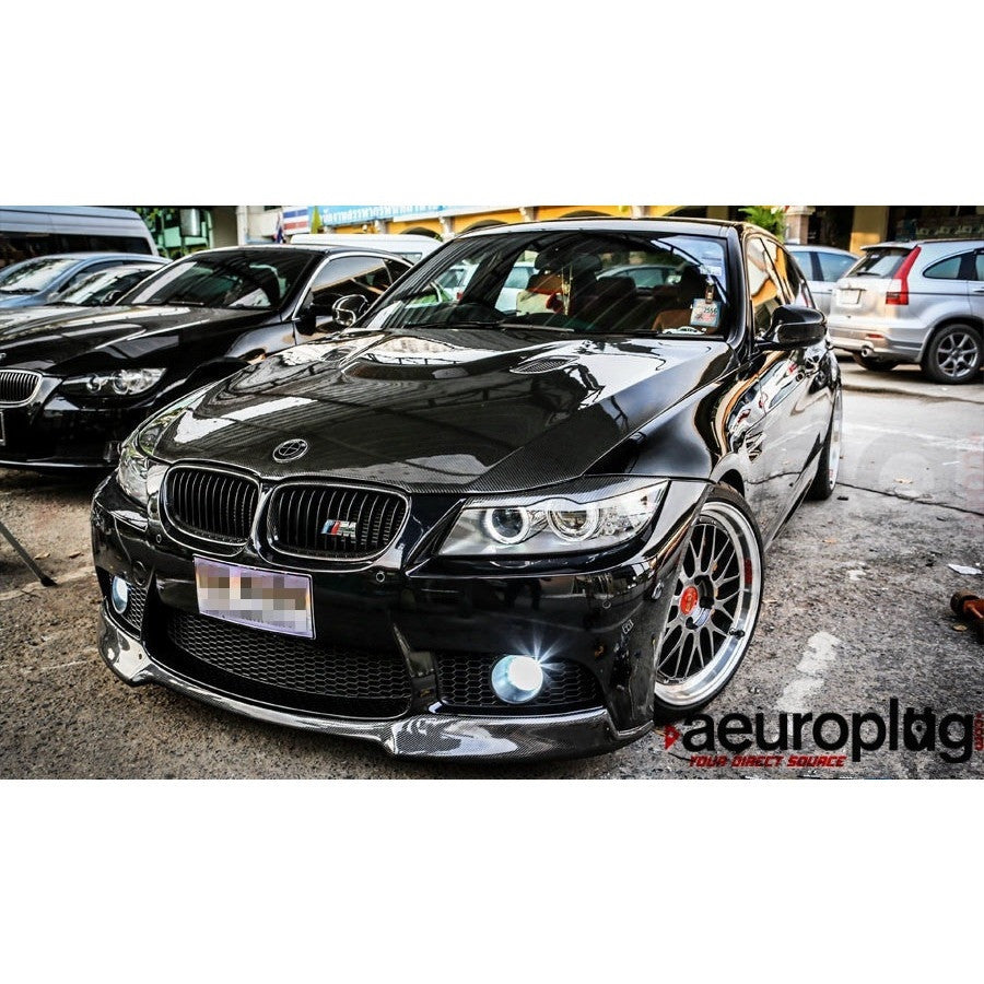 E90 E92 V Style Carbon Fiber Front Lip For M3 Rep Bumper Aeuroplug