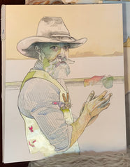 Cowboy watercolor painting