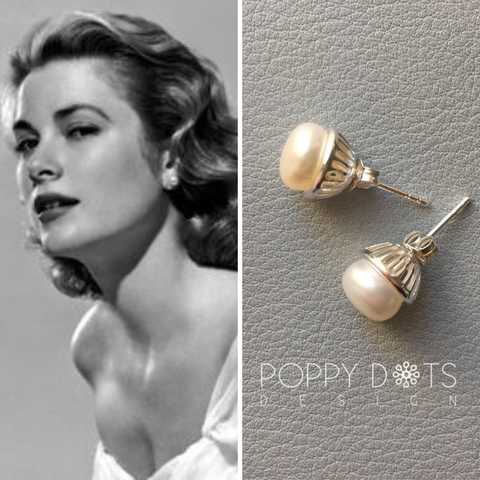 Poppy Dots Design La Perla Freshwater pearl studs