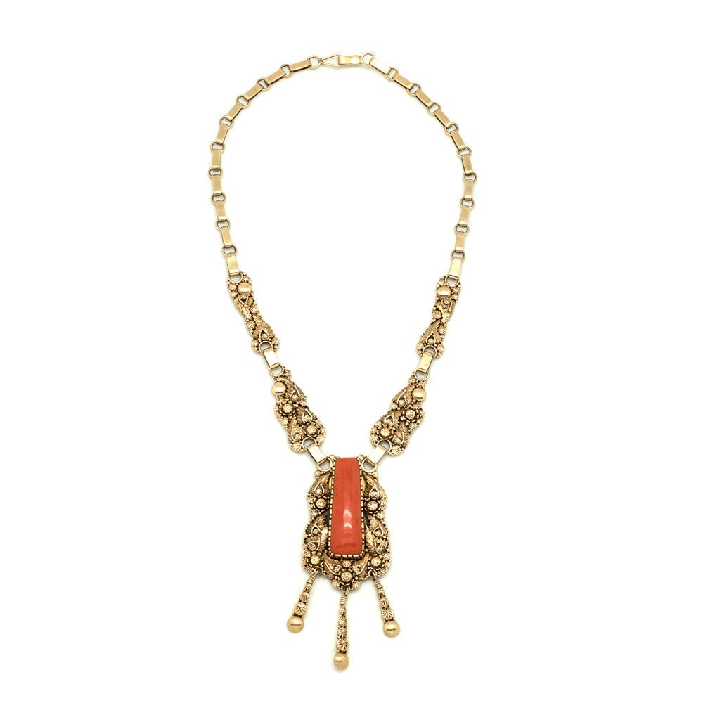 14k Gold Coral Necklace – Waddell Gallery