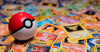 poké ball on pokémon trading game cards
