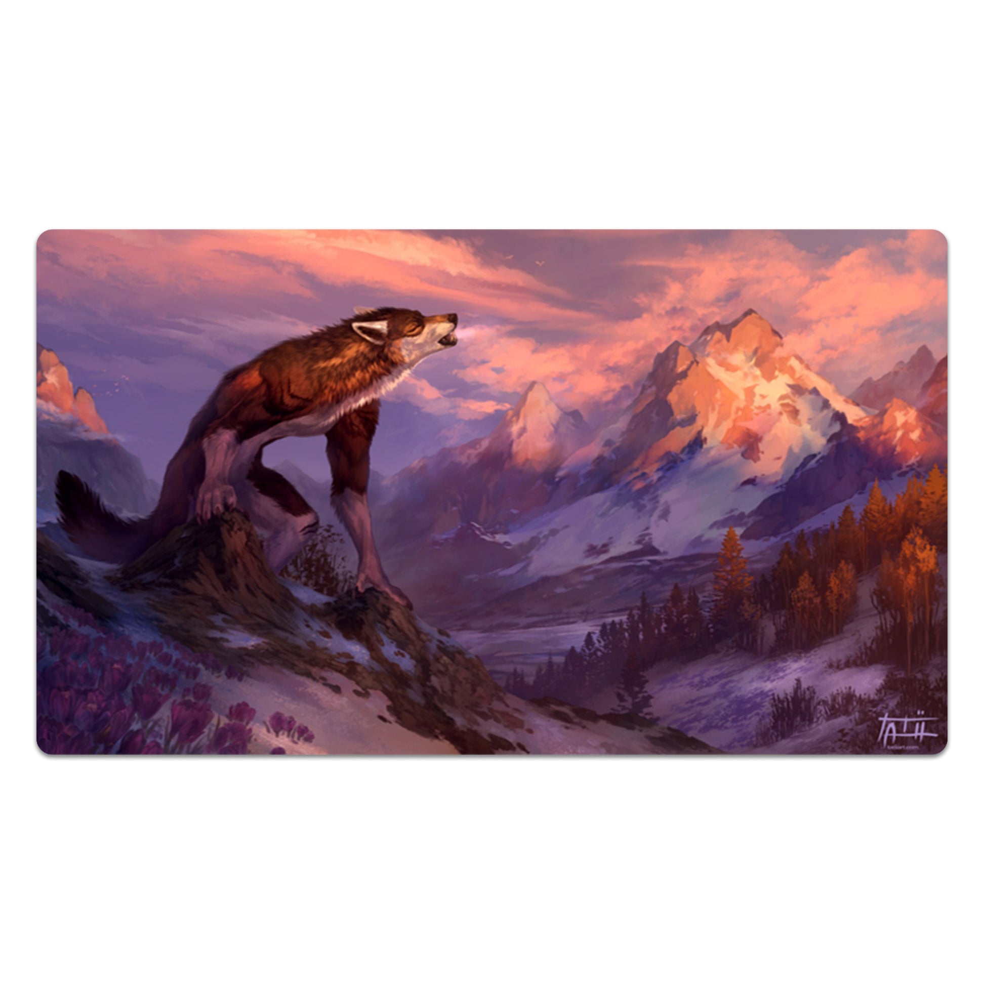 A Lone Wolf's Howling Playmat