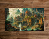 Mountain City of the Cascading Waters - MTG Playmat - 24 x 14 inches - MTG Gifts - Magic The Gathering Gifts - Stitched Playmat